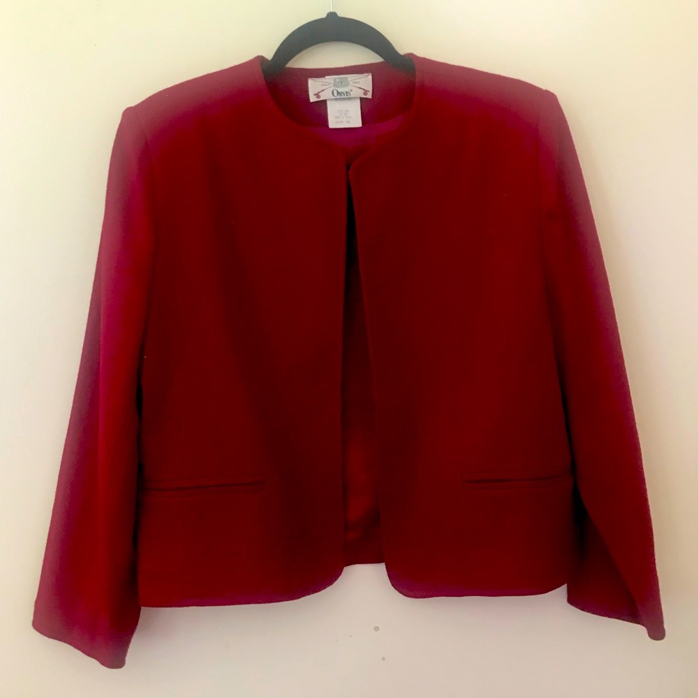 Vintage, NWOT, Orvis wool garnet red blazer, women’s size 10